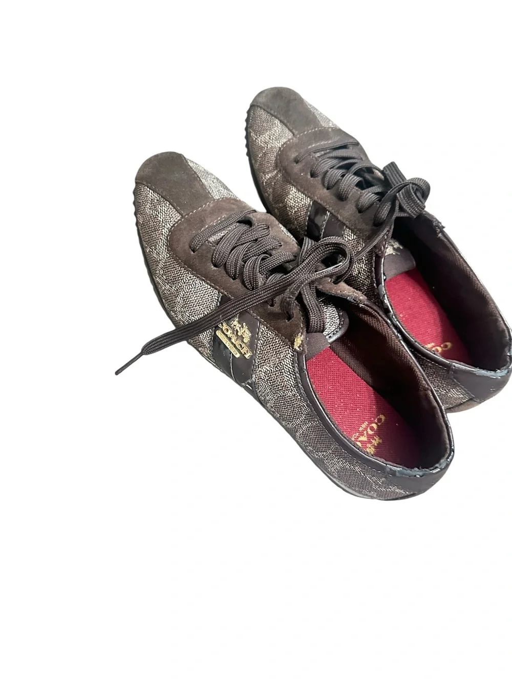 Coach Brown Signature Logo Low-Top Sneakers